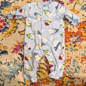 Carter's Blue Snowman Print Footie